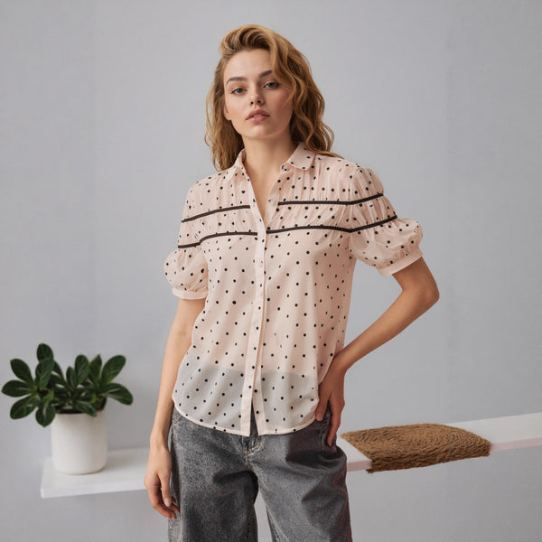 Women's Sexy Polka Dot Sleeveless Side Wrap Top