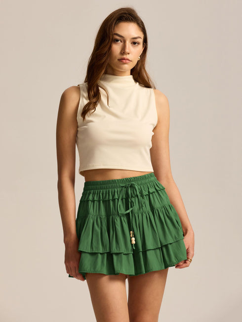 New High-waisted Liner Shorts With A Drawstring Skirt-trousers Design