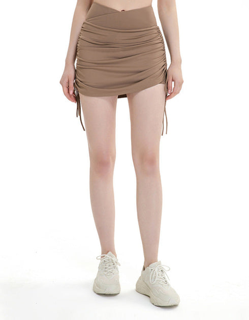 Ruched Drawstring Skort