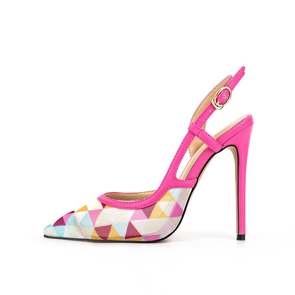 Women's Pointed-Toe Stiletto Slingback Heels