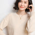 Ladies Solid Color Round Neck Long Sleeve Pullover Sweater