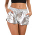 PU Leather Fitness High-Shine Casual Short