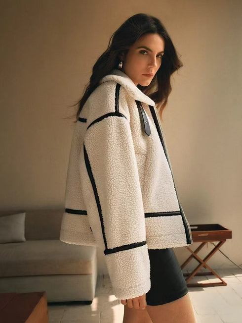 Fur Collar Biker Jacket