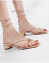 Lace-up Roman sandals chunky heel evening shoes