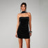 Niche Black Strapless Dress Women