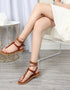 Retro Cross-Strap Roman Flat Sandals