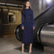 Slim-fit Pearl Stand Collar Long Sleeve Dress