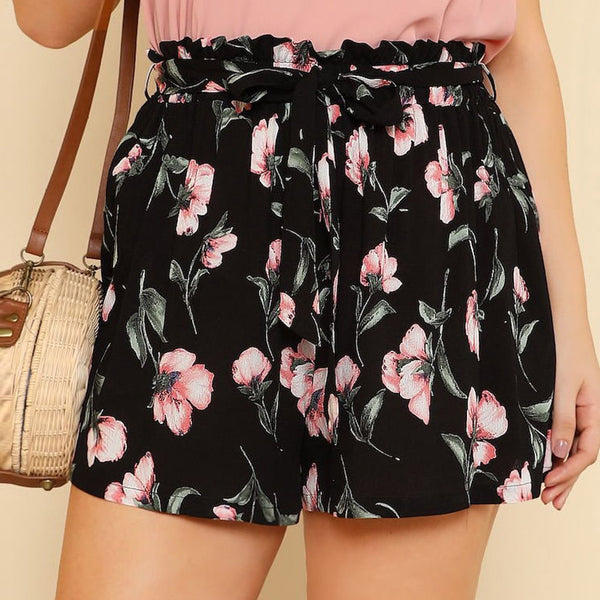 Floral Printed Wide-Leg High-Waist Short