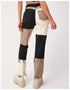 High-Waist Patchwork Jeans