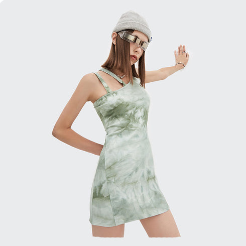 Tie-Dye Sling Mini Dress