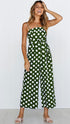 Strapless Polka Dot Wide-Leg Jumpsuit