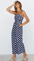 Strapless Polka Dot Wide-Leg Jumpsuit