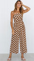 Strapless Polka Dot Wide-Leg Jumpsuit