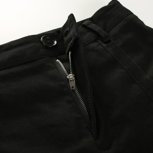 Black Elastic High Waist Slim Shorts