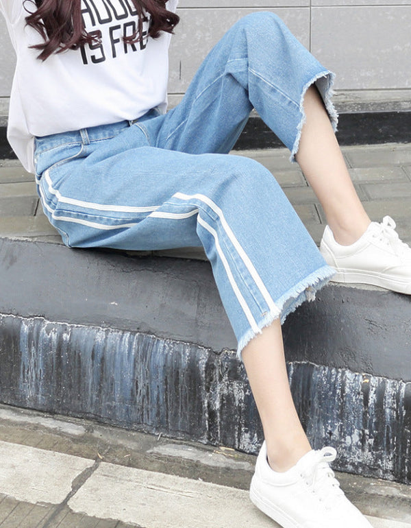 Slim temperament wild jeans