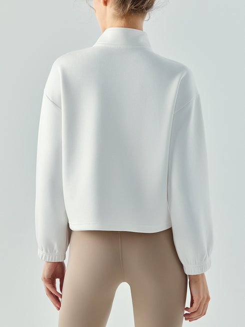 Stand Collar Half Zip Autumn Winter Sweater Coat Workout Clothes Top