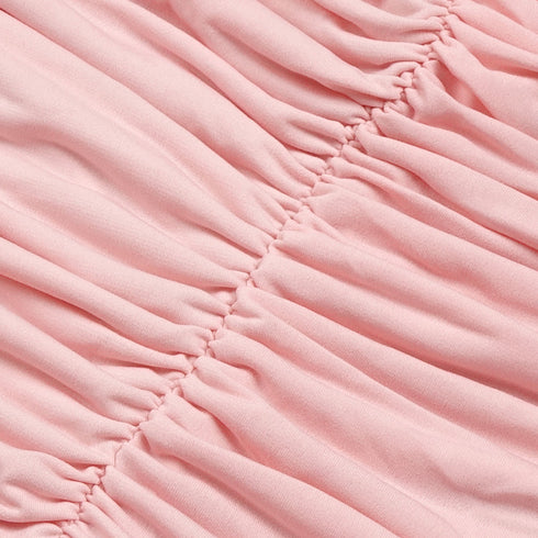 Bell Sleeve Floral Dress Pleating Tube Top Dress Method