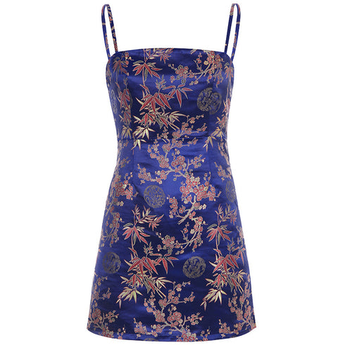 Jacquard Strap Bodycon Mini Dress