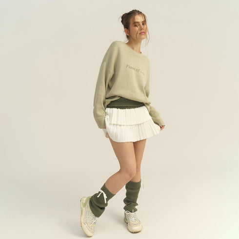 Letter Print Cozy Knit Sweater