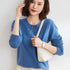 Ladies Solid Color Round Neck Long Sleeve Pullover Sweater