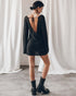 Backless Hollow Long Sleeve Mini Dress