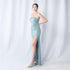 Colorful Sequin Side Slit Long Camisole Evening Dress