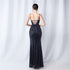 Colorful Sequin Side Slit Long Camisole Evening Dress