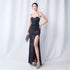 Colorful Sequin Side Slit Long Camisole Evening Dress