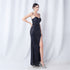 Colorful Sequin Side Slit Long Camisole Evening Dress