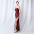 Colorful Sequin Side Slit Long Camisole Evening Dress