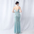 Colorful Sequin Side Slit Long Camisole Evening Dress