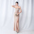 Colorful Sequin Side Slit Long Camisole Evening Dress