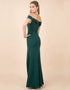 Boat Neck Evening Maxi Dress