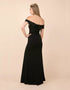 Boat Neck Evening Maxi Dress
