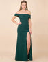 Boat Neck Evening Maxi Dress