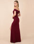 Boat Neck Evening Maxi Dress