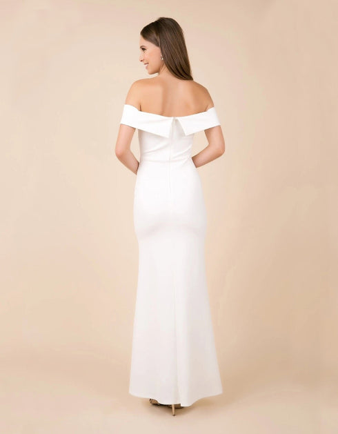 Boat Neck Evening Maxi Dress