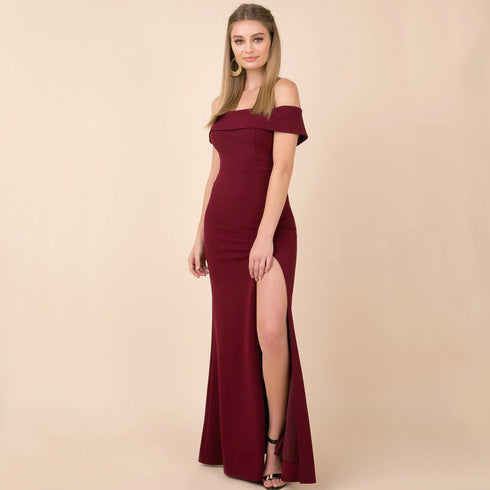 Classic Boat Neck Maxi Dress
