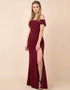 Boat Neck Evening Maxi Dress