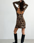 Leopard Print Backless Mini Dress