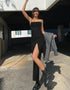 Spaghetti Strap Side Slit Midi Dress