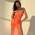 Feminine Pleated Print Chiffon Slim Fit Bandage Halter Dress