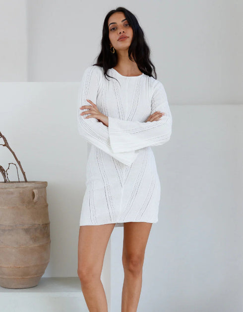 Backless Long Sleeve Mini Dress