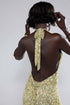 Women's Backless Slim Fit Printed Halter Dress