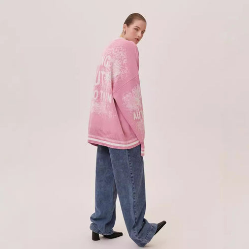 Contrast Woolen Knit Top