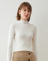 Ribbed High-Neck Knit Sweater