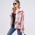 Contrast tie-dye long-sleeved plush jacket