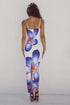 Strappy floral print fitted long dress