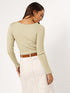 Ribbed Chic Shoulder Top – Slim Fit Stretch Pullover
