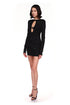 Black Hot Drill Long Sleeve Mini Dress